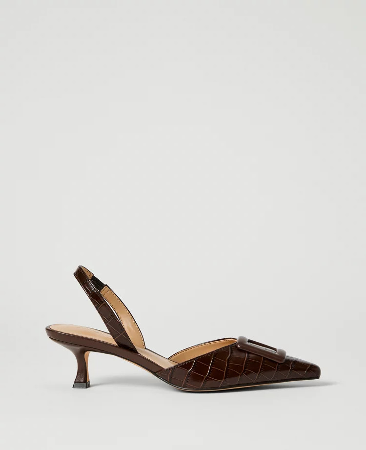 Croco Slingback Pump | Ann Taylor