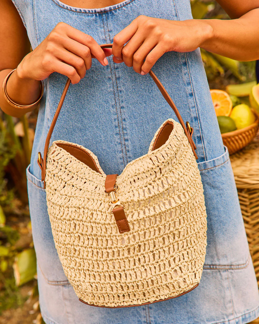 Sunny Bliss Straw Bucket Bag | VICI