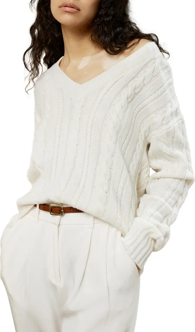 Women's Cable-Knit Wool-Cashmere Blend Sweater | Nordstrom