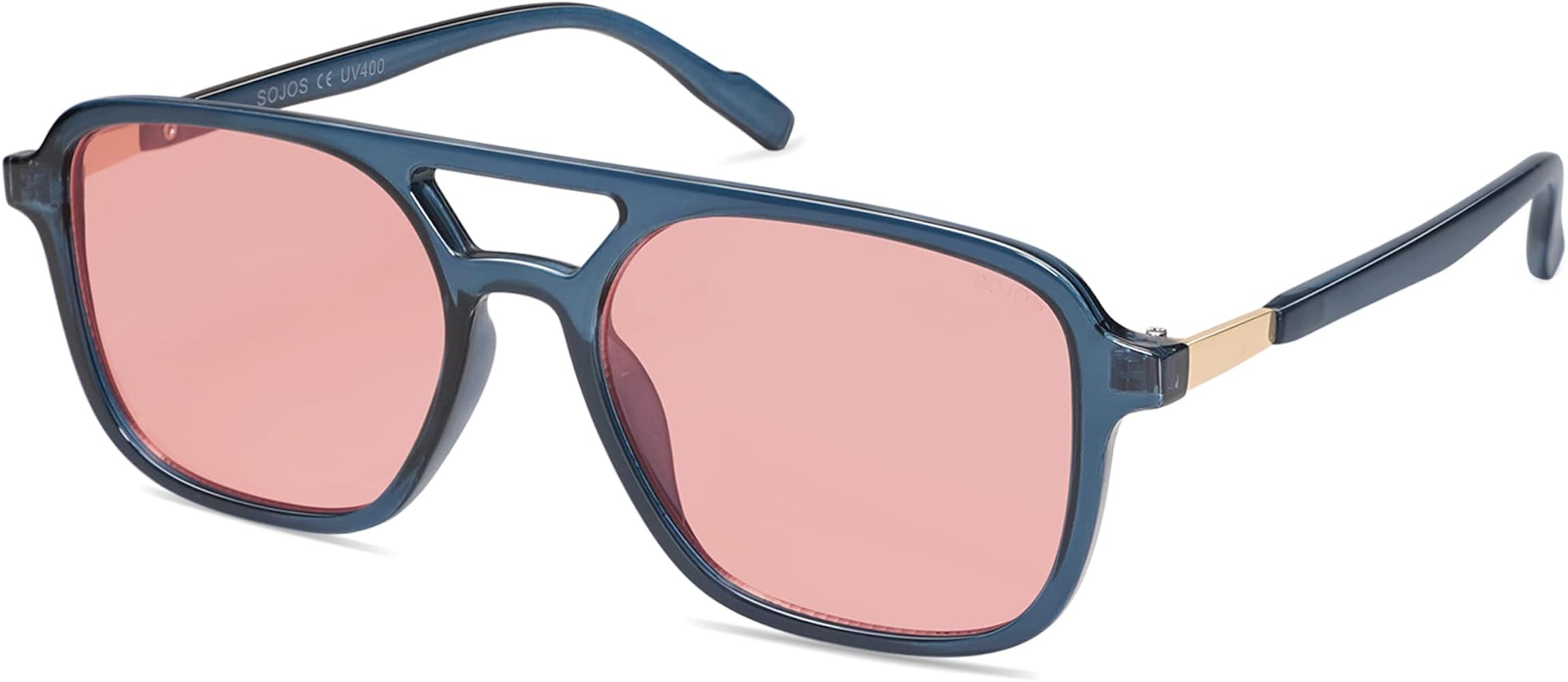 SOJOS Retro Aviator Sunglasses Womens Mens,Trendy Rectangle Shades SJ2202 | Amazon (US)