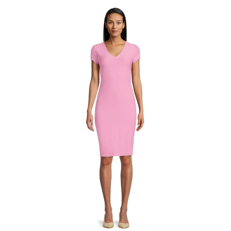 No Boundaries Juniors V-Neck Knit Dress | Walmart (US)