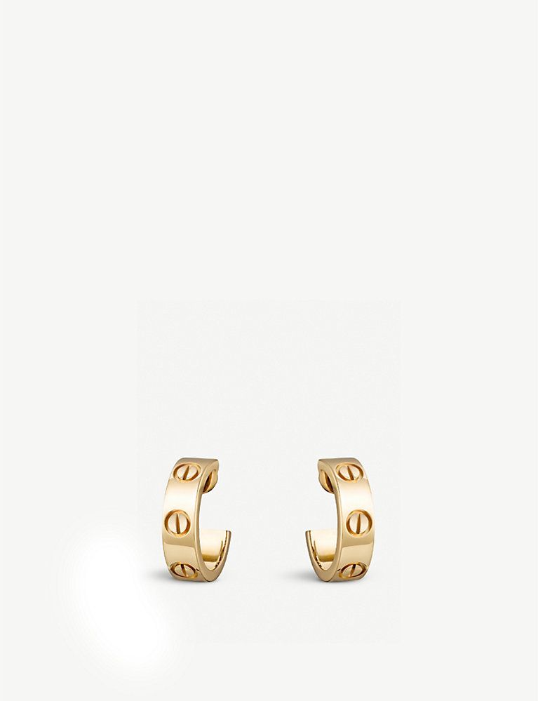 Love 18ct yellow-gold hoop earrings | Selfridges