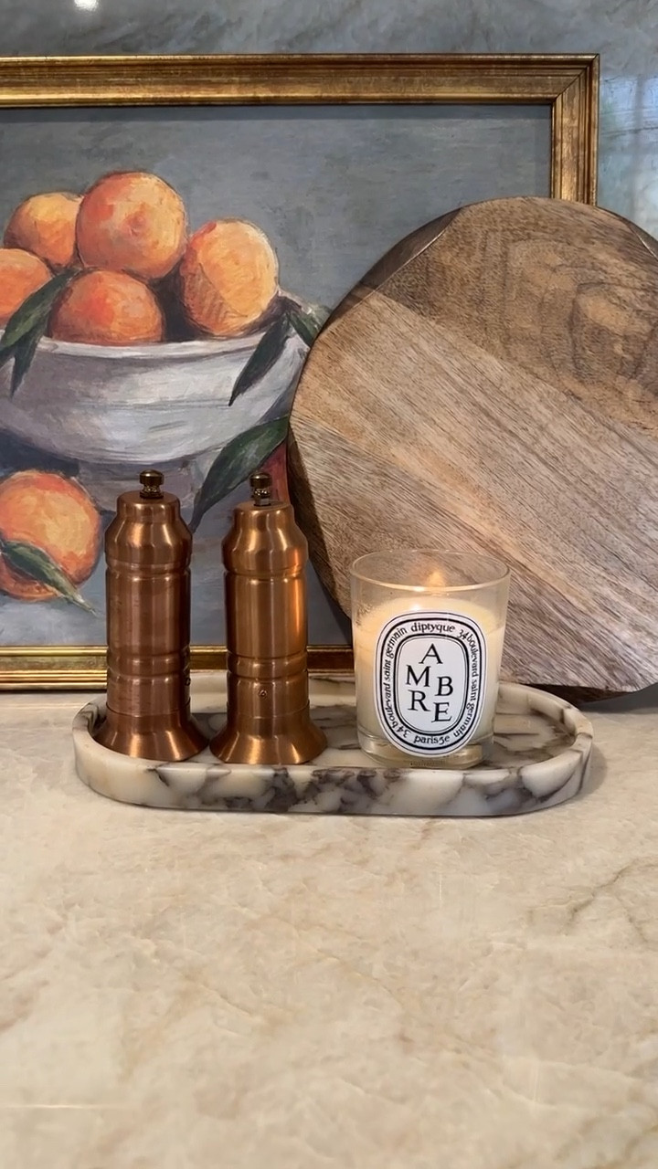 Love these classic details in our kitchen. Beautiful salt and pepper shaker, cutting board, classic art print, kitchen candle

#LTKStyleTip #LTKHome
