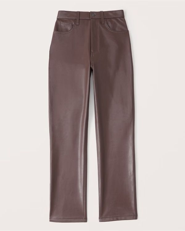 Brown Leather Pants, Brown Faux Leather Pants, Tan Leather Pants, Winter Workwear | Abercrombie & Fitch (US)