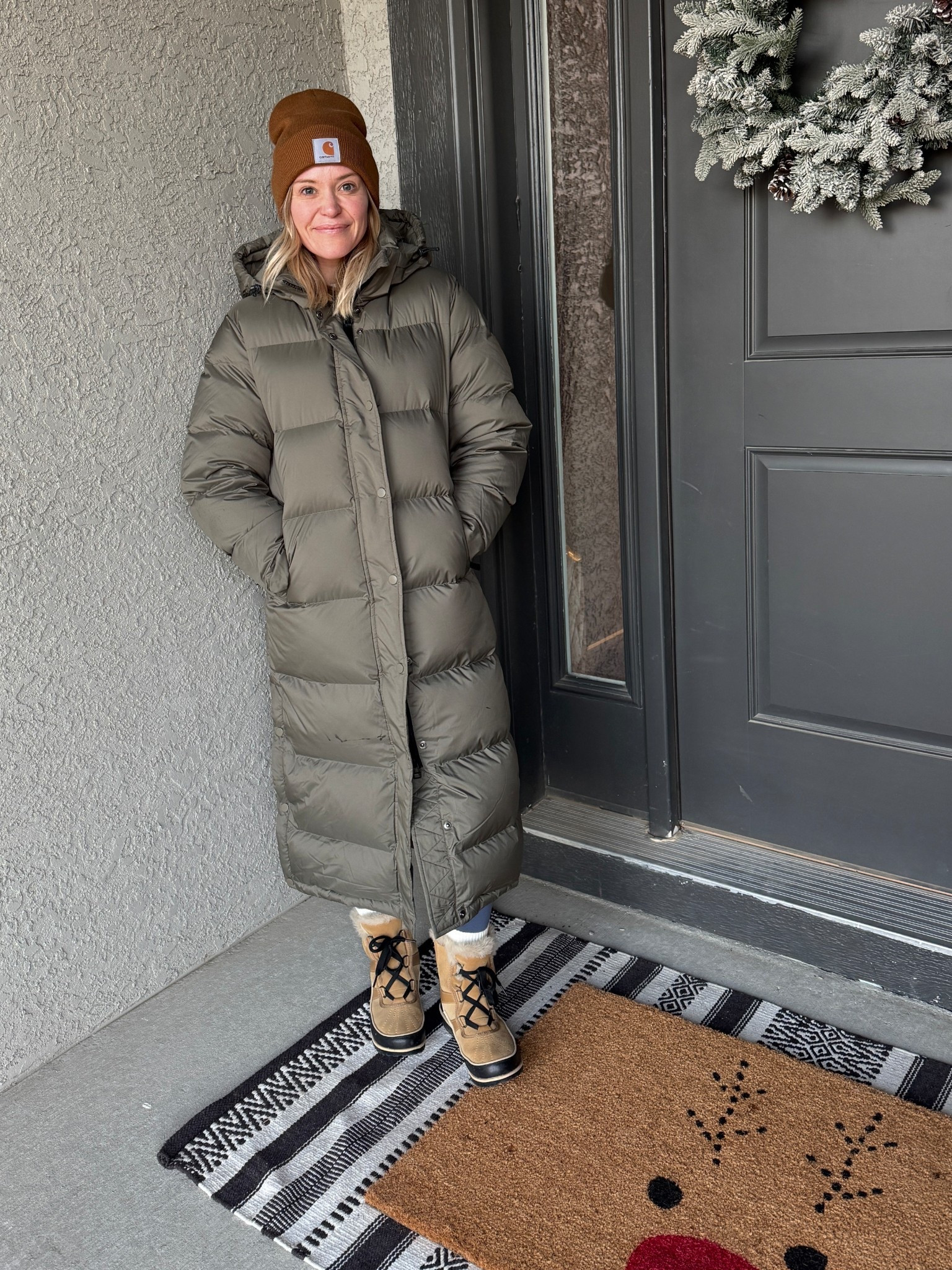 COZIEST COAT EVER 
This quince puffer is incredible - so warm. Obsessed, in my true size small. Awesome quality and has every possible feature 

Linked some newer versions of these Sorel boots- mine are 5-7 years old and I’d totally buy them again! And linked my carhartt beanie 

Womens winter gear / snow boots / winter coat / beanies / winter hats / stocking stuffers 

#LTKootd #LTKHoliday #LTKGiftGuide