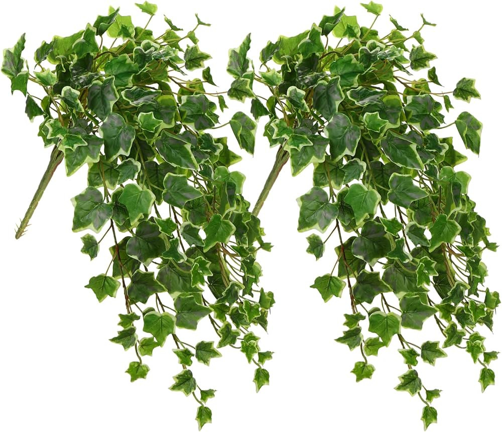 Hollyone 2pcs Artificial Hanging Plants 24" Fake Ivy Vine Faux Ivy Leaves Hanging Plant Greenery ... | Amazon (US)