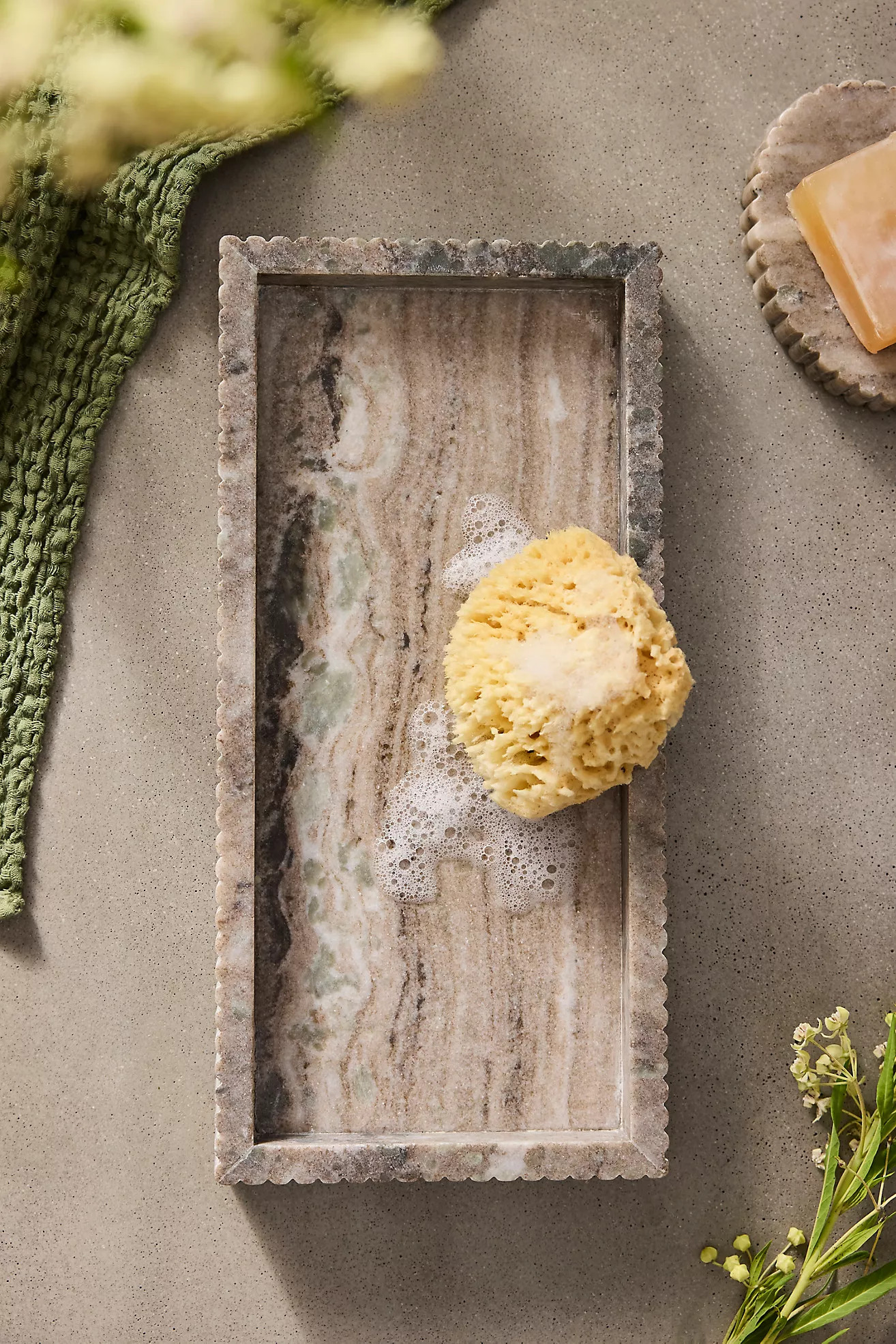 Scalloped Marble Vanity Tray | Terrain