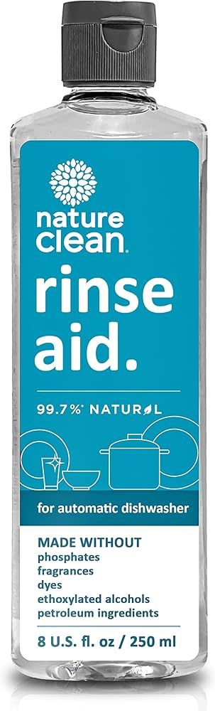 Nature Clean Natural Dishwasher Rinse Aid Liquid, 99.7% Plant-Based Ingredients, Non-Toxic High-E... | Amazon (US)