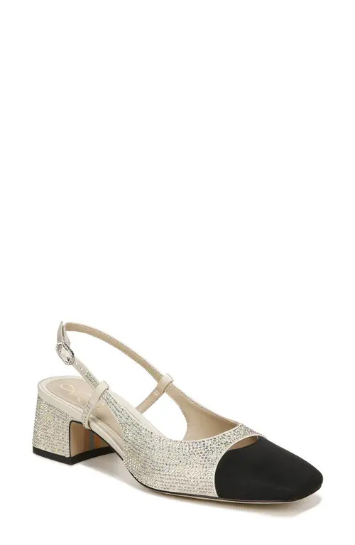 Sam Edelman Tarra Slingback Pump in Black/Ivory at Nordstrom, Size 10 | Nordstrom