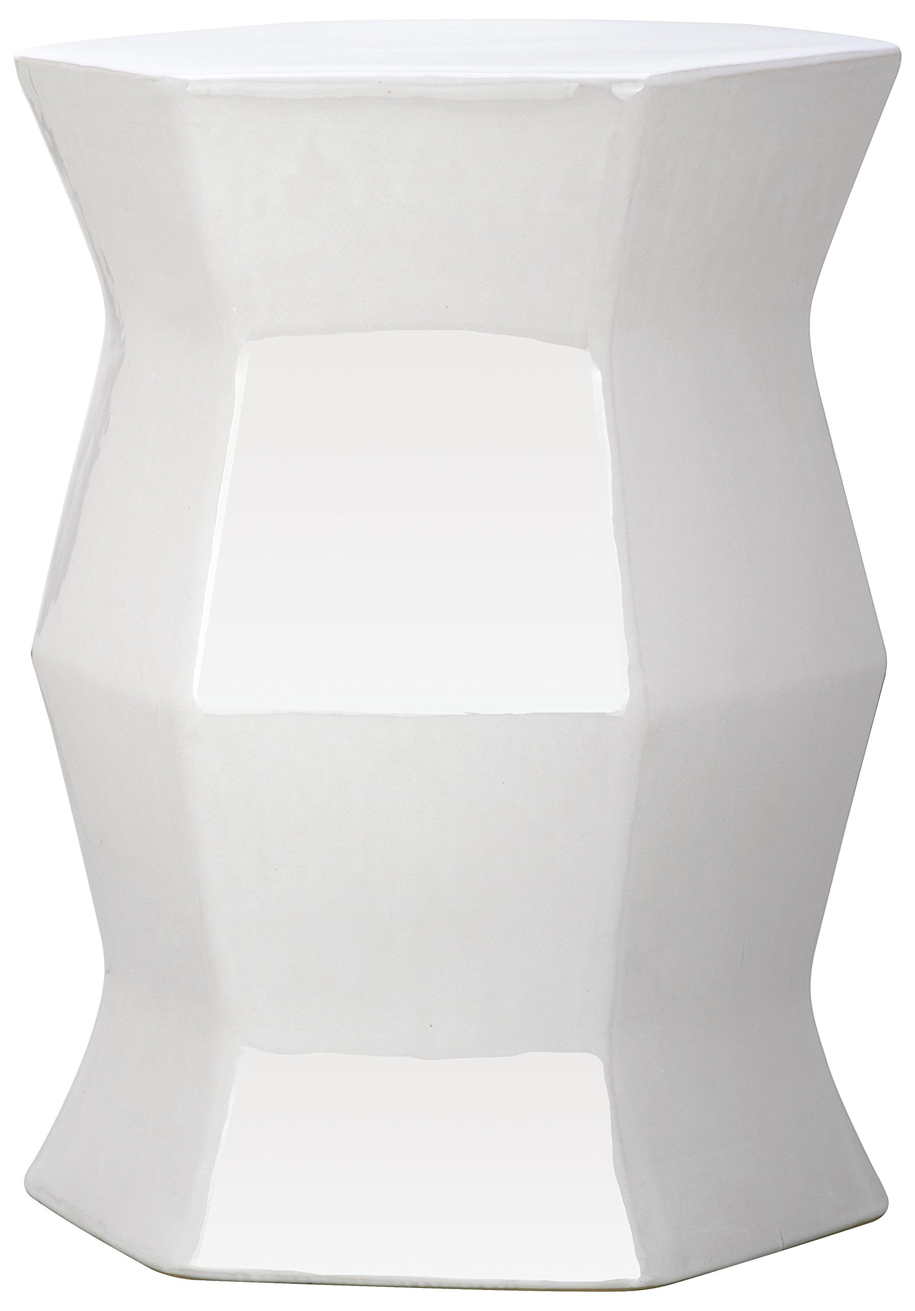 Safavieh Modern Hexagon Ceramic Decorative Garden Stool, White | Amazon (US)