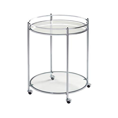 Studio Designs Home Veranda Bar Round Cart In Chrome with Clear Glass 71006 | Amazon (US)