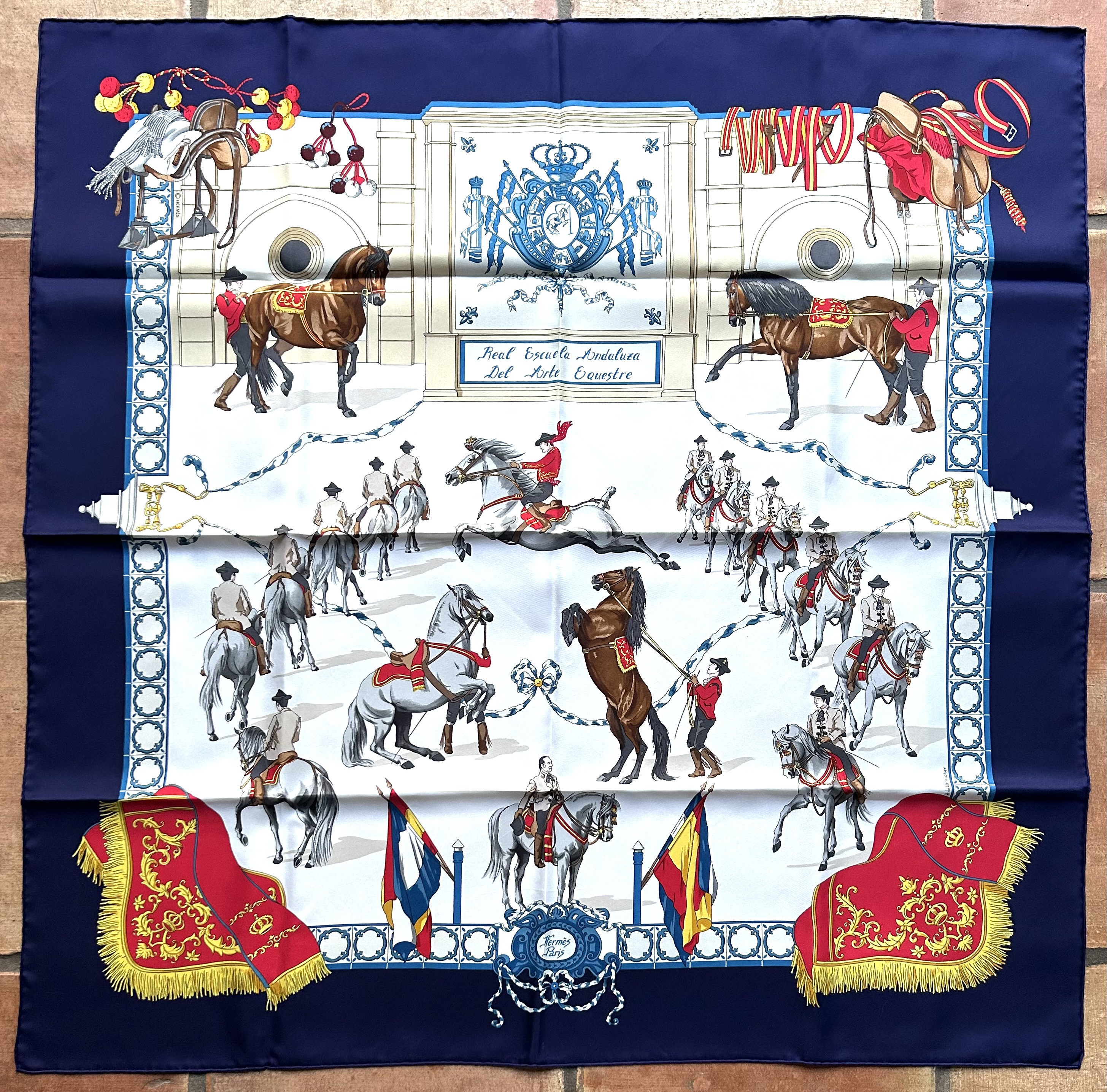 Herm�s Real Escuela Scarf - Unworn - The Emporium Ltd. - Blue | One Kings Lane