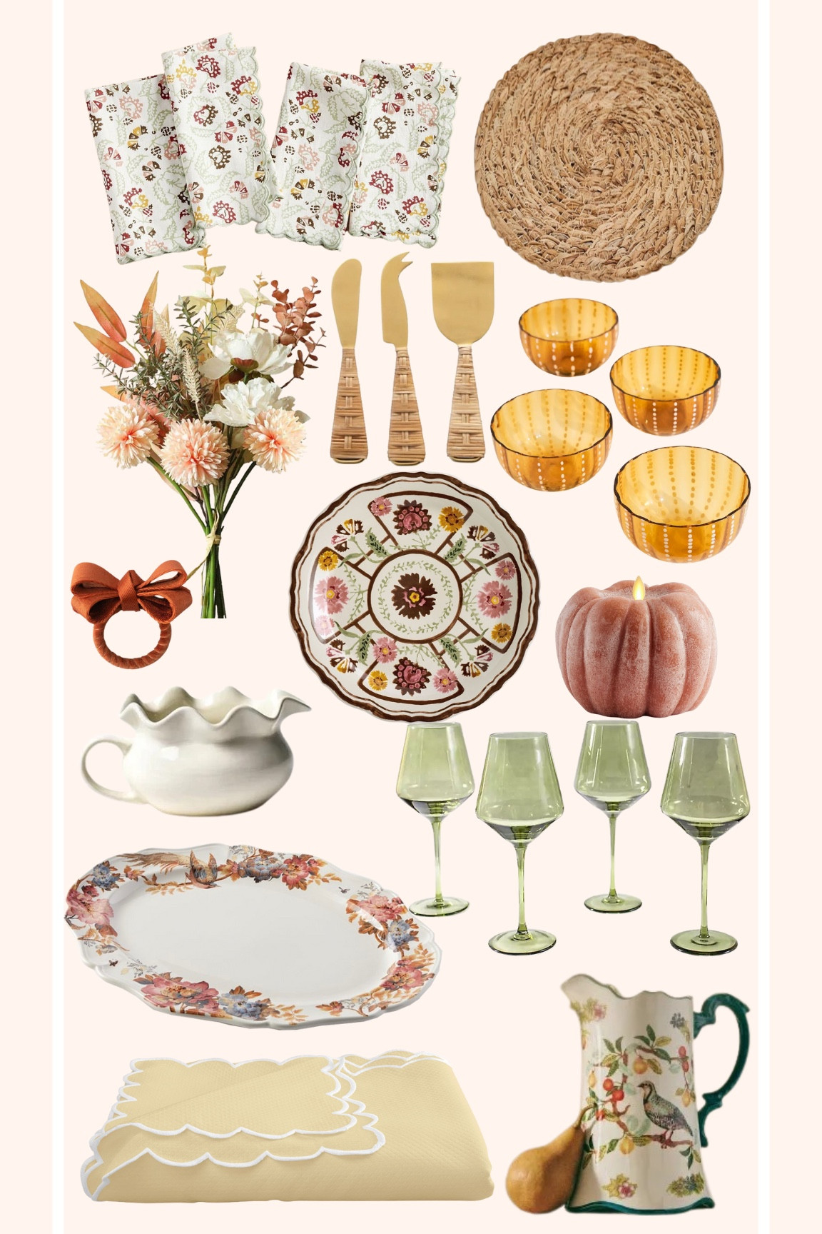 Thanksgiving tablescape. Home decor. Table setting. Turkey serving plate. Colored wine glasses. Gravy bowl. Fall faux flowers. Cheese knives. Fall napkins. 
.
.
.
… #ltkparties #ltkover40 #ltkstyletip

#LTKhome #LTKfamily #LTKHoliday