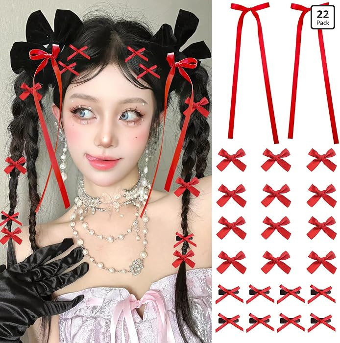 Mini Hair Bows for Women Girls Cute Hair Clips Small Alligator Long Tail Hair Ribbon Accessories ... | Amazon (US)