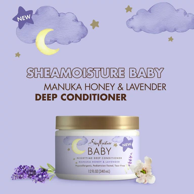 SheaMoisture Baby Nighttime Deep Conditioner with Manuka Honey & Lavender, 12 oz | Walmart (US)