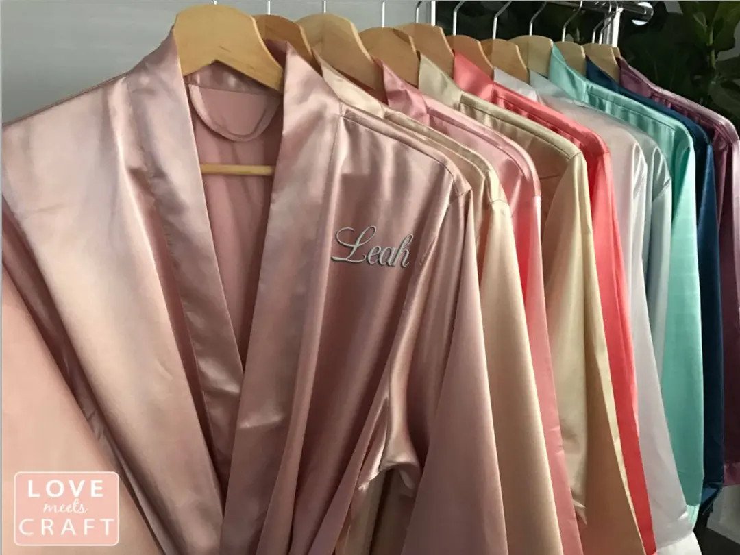 Rose Gold Bridesmaid Gifts Satin Robes Bridal Party Robes Silk Kimono Robes Wedding Robes Bridesm... | Etsy (US)