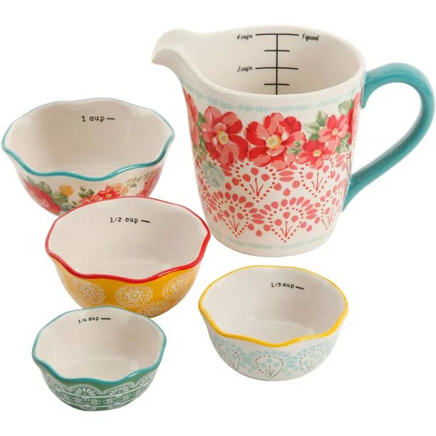 The Pioneer Woman 5-Piece Prep Set, Measuring Bowls & Cup | Walmart (US)