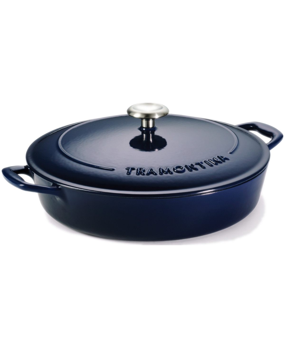 Tramontina Bestow 4-Quart Cast Iron Enameled Braiser with Lid - Navy | Macy's
