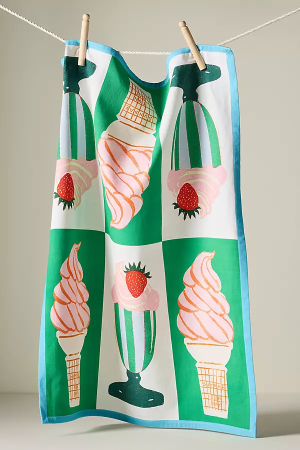 Sundae Funday Dish Towel | Anthropologie (US)