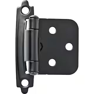 Matte Black Self-Closing Overlay Cabinet Hinge (5-Pairs) | The Home Depot