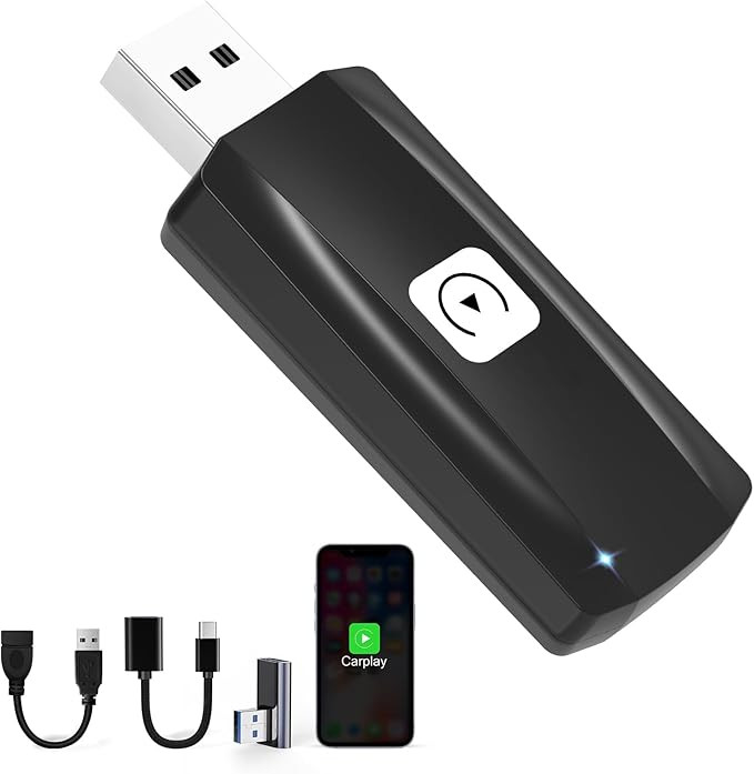 MSXTTLY Wireless CarPlay Adapter for Apple iPhone iOS 12+ Small Car Play Dongle for OEM Wired Car... | Amazon (US)