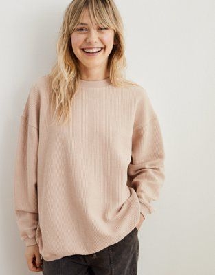 Aerie New Love Oversized Corded Sweatshirt | American Eagle Outfitters (US & CA)
