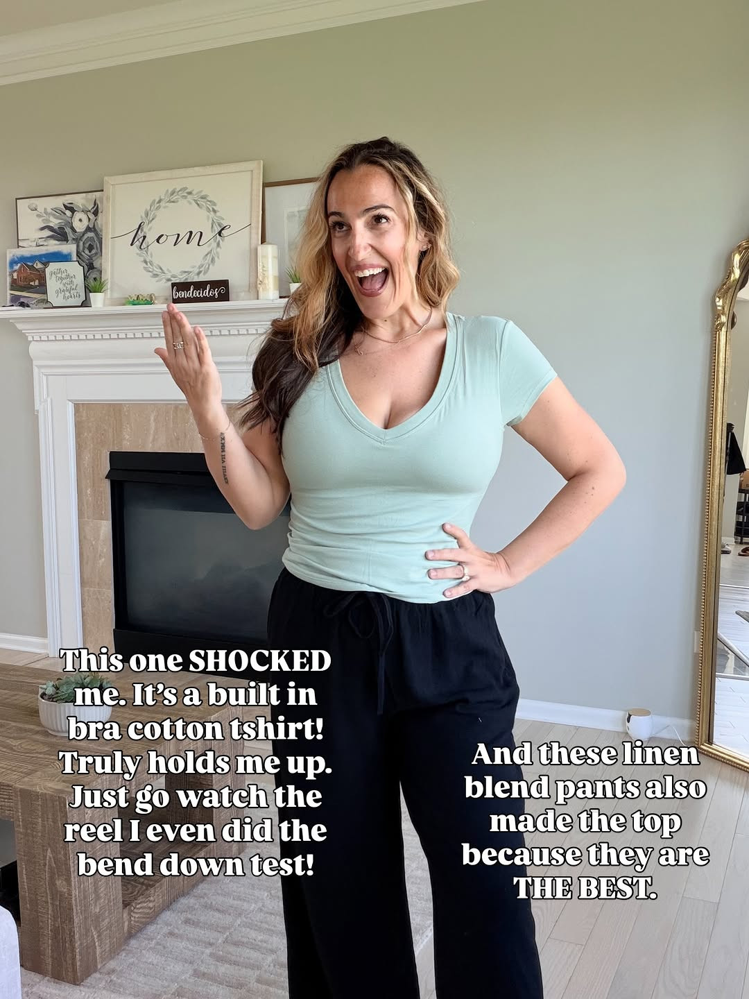 Wearing a medium in all. Comfort and still cute! These tees are for the ladies who hate to wear a bra, especially in the summer.  
 

 #LTKmomlife #LTKOver40 #LTKMidsize