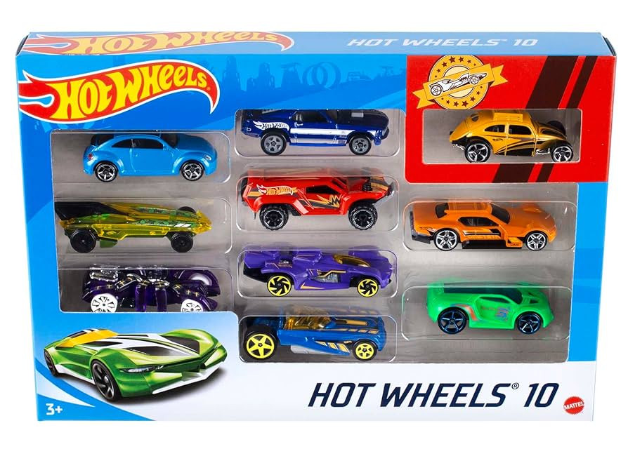 Hot Wheels Toy Cars & Trucks 10-Pack, Set of 10 1:64 Scale Vehicles, Includes Race Cars, Semi, Re... | Amazon (US)
