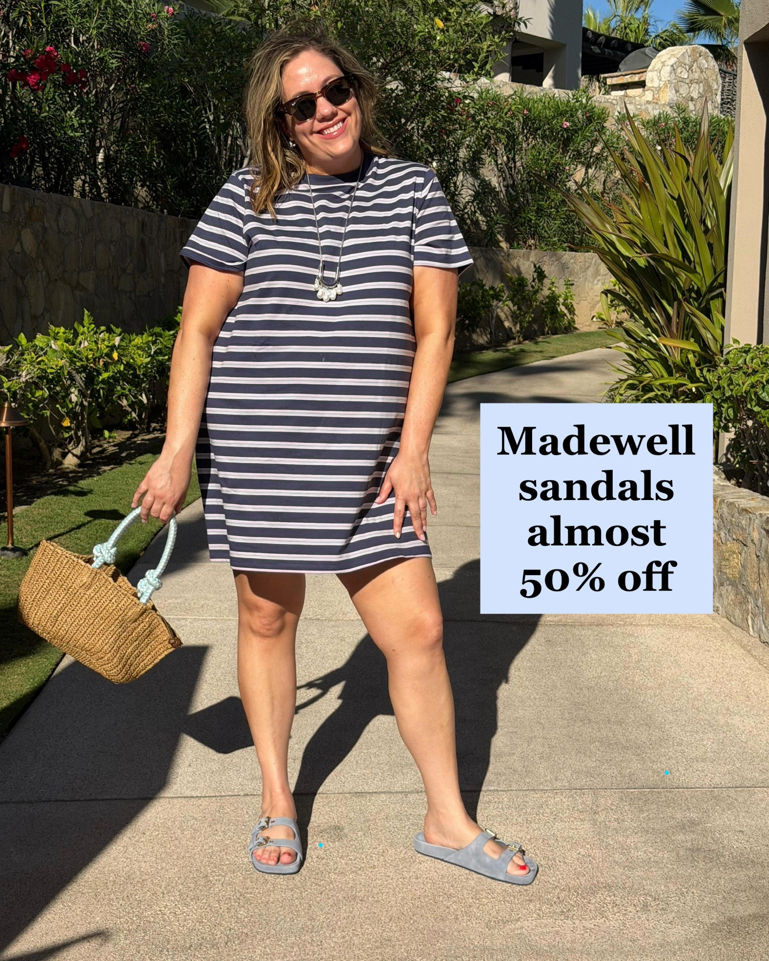 Also, these Madewell Birkenstock-like sandals are 19% off right now PLUS an additional 30% off with code EXTRAEXTRA. They come in this light powder blue (my fave), and also in tan, dark brown, light yellow, and like a neutral zebra print. They’re also super-comfy!

#LTKSaleAlert