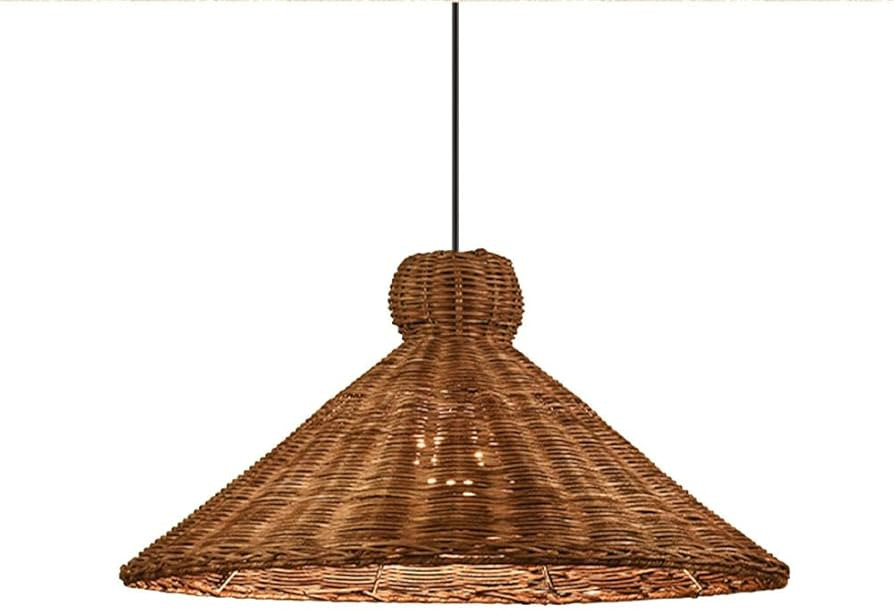 Vintage Pendant Light Cord Coastal Rattan Chandelier Pendant Light Fixture Woven Lamp Shade in Co... | Amazon (CA)