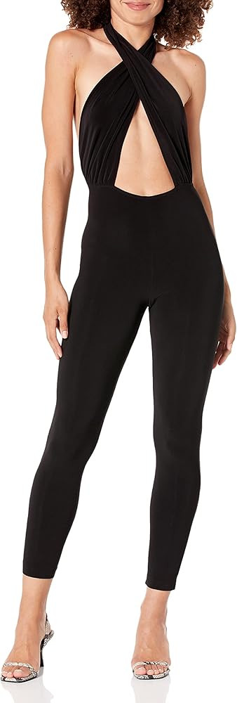 Norma Kamali Women's Cross Halter Catsuit | Amazon (US)
