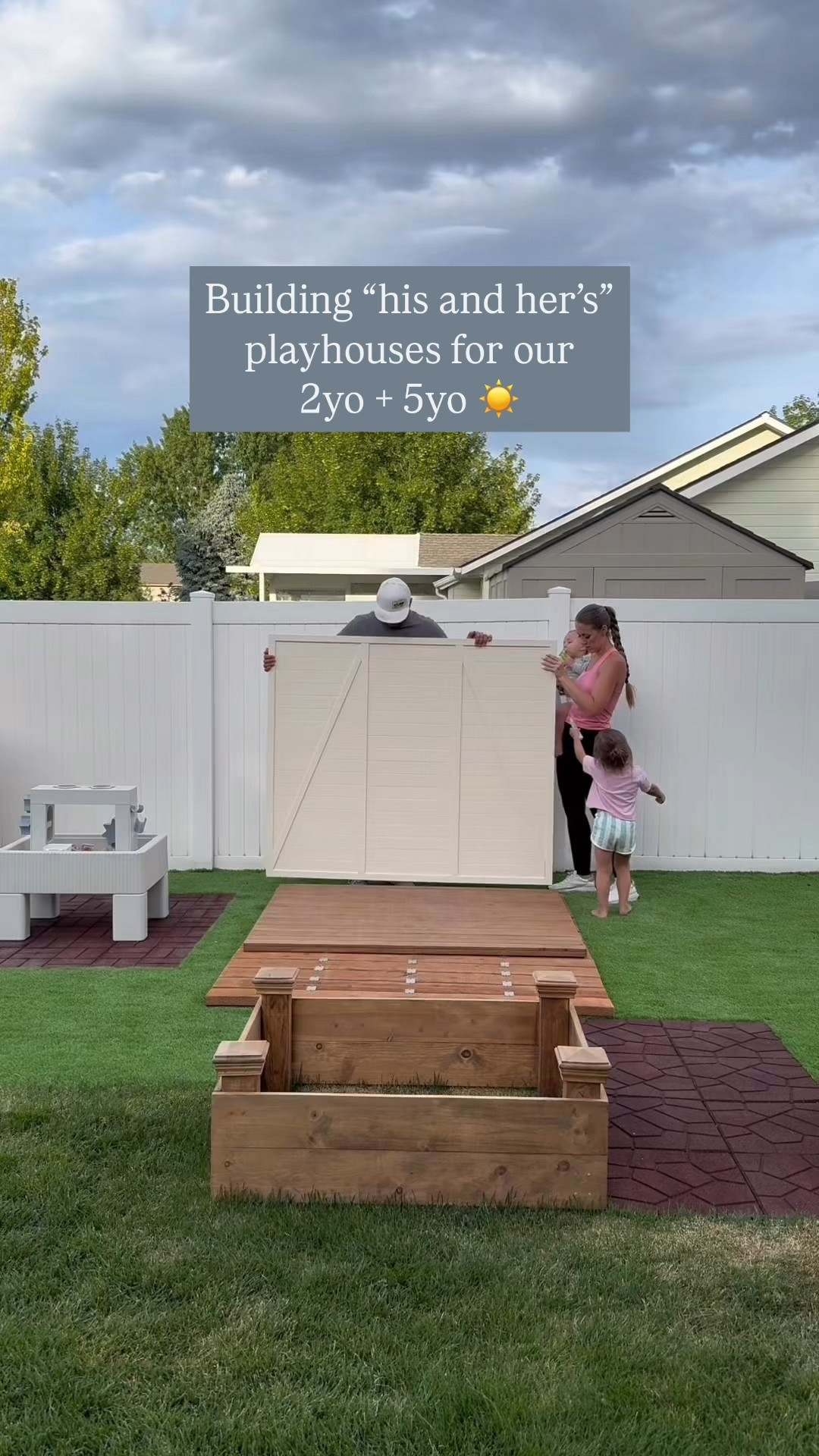 Our daughter’s playhouse is the Frankie playhouse by Gumnut Kids :)

We added the scallops as an add on!

It comes unpainted so that you can paint it yourself! We used Malted Milk by Valspar for the wall color and Dover White by Sherwin Williams for the trim :) For the stain we used Red Chestnut by Minwax 🏡

They no longer carry our son’s playhouse but there are a lot of similar ones on the market!

Building “his and her” playhouses for our kids was one of my favorite additions to our home 🥹 I love that they each have their own house and that they are able to play pretend a little neighborhood with each other 🥹🫶🏼

| outdoor activities for kids, summertime activities, outdoor fun, backyard play area, summer ideas for kids, outdoor toys, screen free, toddler activities |

#babymusthaves #mommusthaves #parenthood #momfinds #kidessentials #toddleressentials #toddlermusthaves #toddlerlife #kidtoys #kidactivities #familylife #familytime #familyactivities #outdoorplay #outdoorplayground #outdooractivitiesforkids

#LTKFamily #LTKBaby #LTKKids