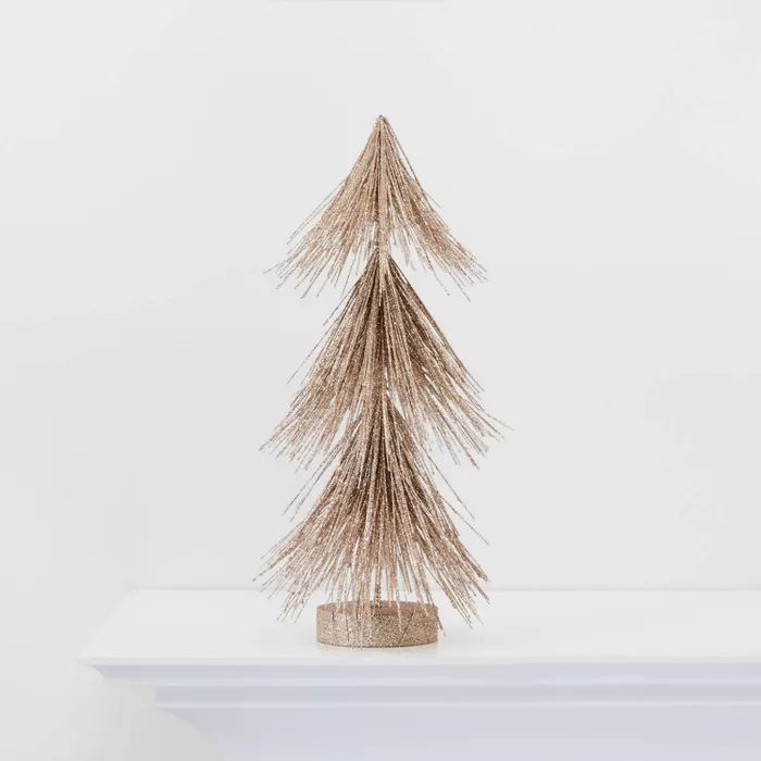 Small Gold Glitter Christmas Tree Figurine - Wondershop™ | Target