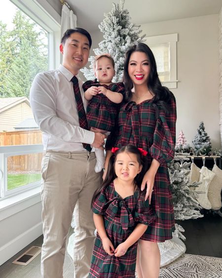 Holiday dress, holiday matching family outfits for holiday photos, midi dress green and red plaid print with bow and puff sleeves. Currently 20-30% off!

Runs large so size down! I’m wearing an XS when I’m usually a SSale

#LTKHolidaySale #LTKHoliday #LTKstyletip