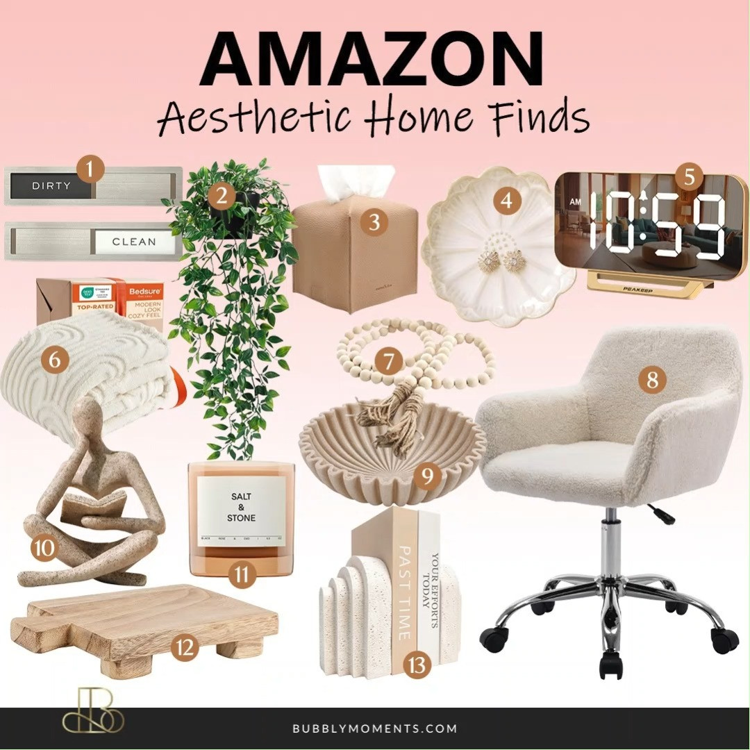 Transform your space with these aesthetic home finds that instantly make your home feel cozy, stylish, and put together ✨ From minimal decor pieces to functional essentials that double as beautiful accents, these Amazon picks are perfect for creating that clean, calming vibe. Whether you’re refreshing your bedroom, living room, or workspace, these pieces make it easy to elevate your space without overthinking it. I love how small details can completely change the look and feel of a room—these finds are perfect for adding warmth, texture, and personality to your home. Save this for your next home refresh and tap to explore all the aesthetic pieces everyone is loving right now 🤍
#LTKHome #LTKStyle #LTKFinds #aesthetichome #homeinspo #amazonfinds #homedecor #interiorinspo #cozyhome #minimalhome #modernhome #homestyle #roomdecor #homedetails #amazonhome #homeessentials #interiordesign #cozyvibes #homeideas #decorinspo #simpleliving #homerefresh #trendingnow #amazongems #homesweethome #cleanaesthetic 

 