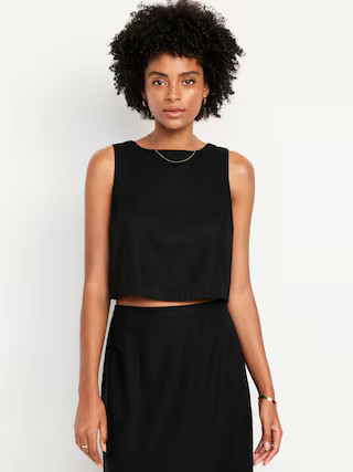 Sleeveless Linen-Blend Top | Old Navy (US)