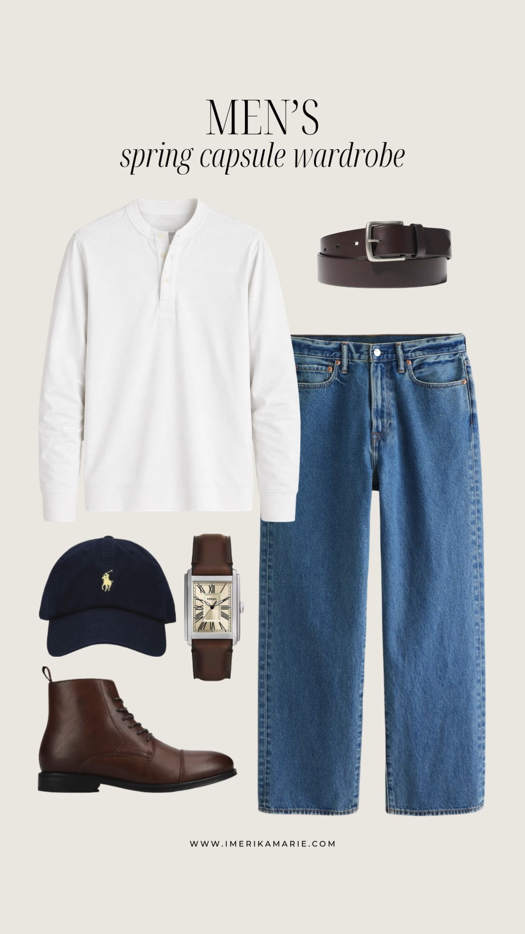 Men's Spring Outfit

men's Henley shirt, Levi jeans, hat, belt, fossil watch, and brown boots. 

 

#LTKootd #LTKSeasonal #LTKMens
