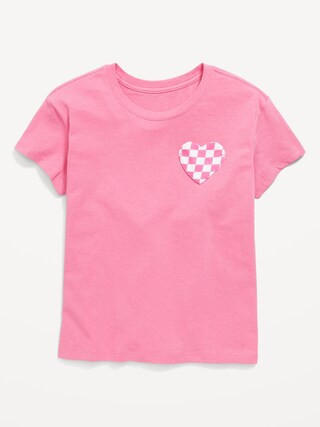 Softest Short-Sleeve Heart-Pocket T-Shirt for Girls | Old Navy (US)