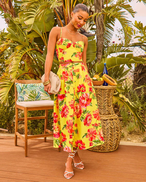 Blossom Sugar Floral Print Maxi Skirt | VICI