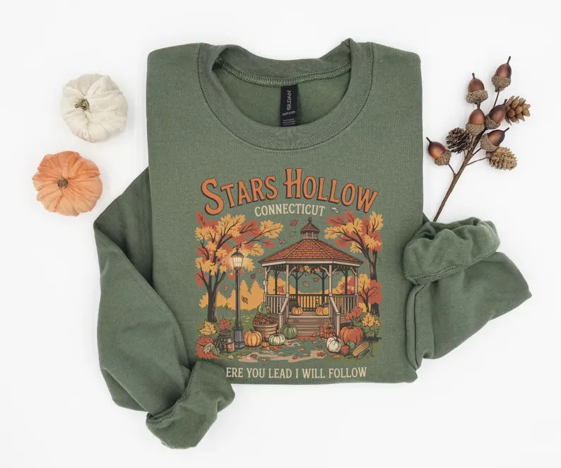 Stars Hollow Sweatshirt, Stars Hollow Where You Lead I Will Follow Shirt, Vintage Style Lukes Din... | Etsy (US)