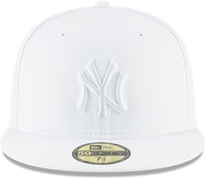 New Era New York Yankees White Primary Logo Basic 59FIFTY Fitted Cap White 7 1/8 | Amazon (US)