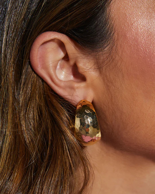 Romy Wide Hammered Hoop Earrings | VICI