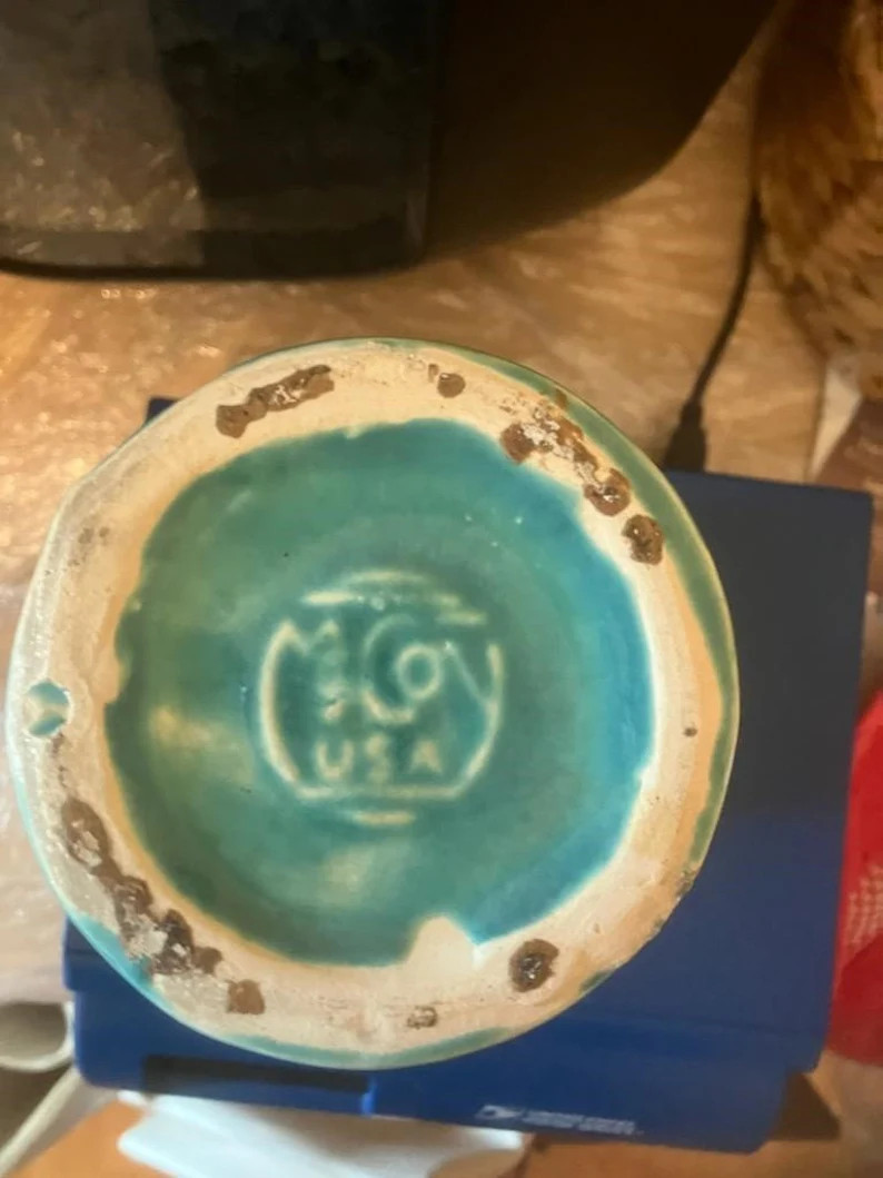 Turquoise Mccoy 6 Inch Vase With Handles - Etsy | Etsy (US)