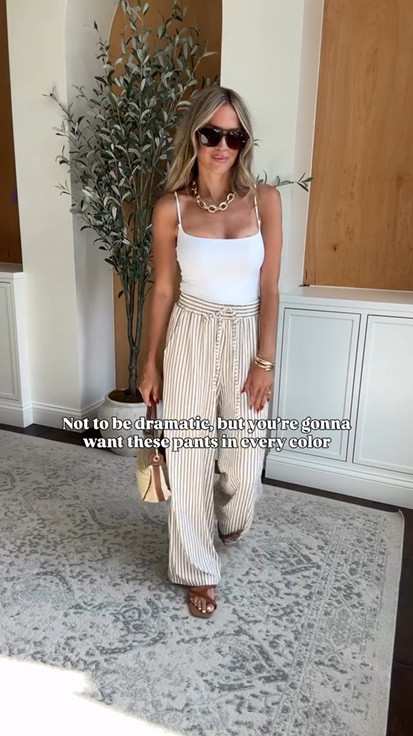 Cute and easy summer outfit - but make it comfy pants instead of shorts! Love these wide leg striped pants that come in so many colors. The perfect mom outfit that is cute and elevated 

#summeroutfitinspo

#LTKootd #LTKgrwm #LTKSeasonal