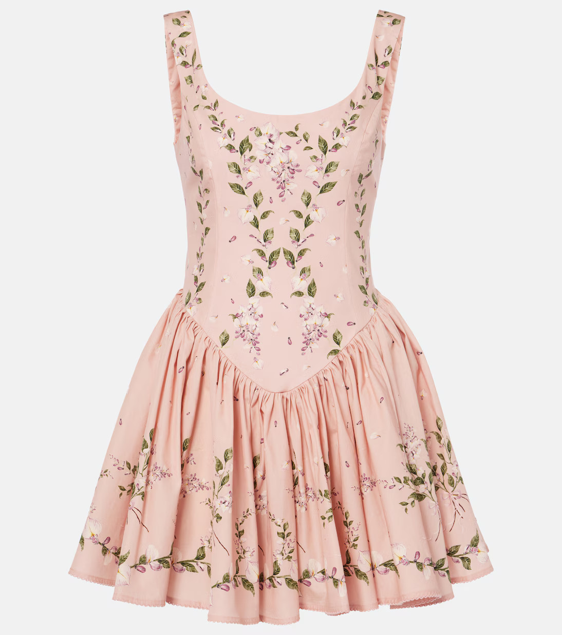Pluma Wisteria floral corset cotton dress | Mytheresa (UK)