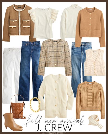 The cutest new fall arrivals from J Crew! I’m loving the lady jacket trend and these tweed, plaid and sweater versions couldn’t be cuter! Also loving these trouser jeans, slim boyfriend jeans, cropped cashmere sweater vest, long sweater blazer, and puff sleeve cableknit sweater! The cutest fall outfit ideas with an English prep twist!
.
#ltkseasonal #ltkworkwear #ltkfindsunder50 #ltkfindsunder100 #ltksalealert #ltkstyletip #ltkshoecrush #ltkhome #ltkitbag #ltkmidsize #ltkover40 teacher outfit ideas, work outfits, business casual outfits, 

#LTKSeasonal #LTKsalealert #LTKworkwear