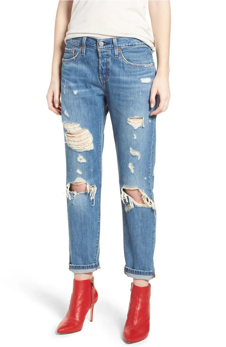Levi's® 501™ Taper Ripped Boyfriend Jeans (Young and Reckless) | Nordstrom