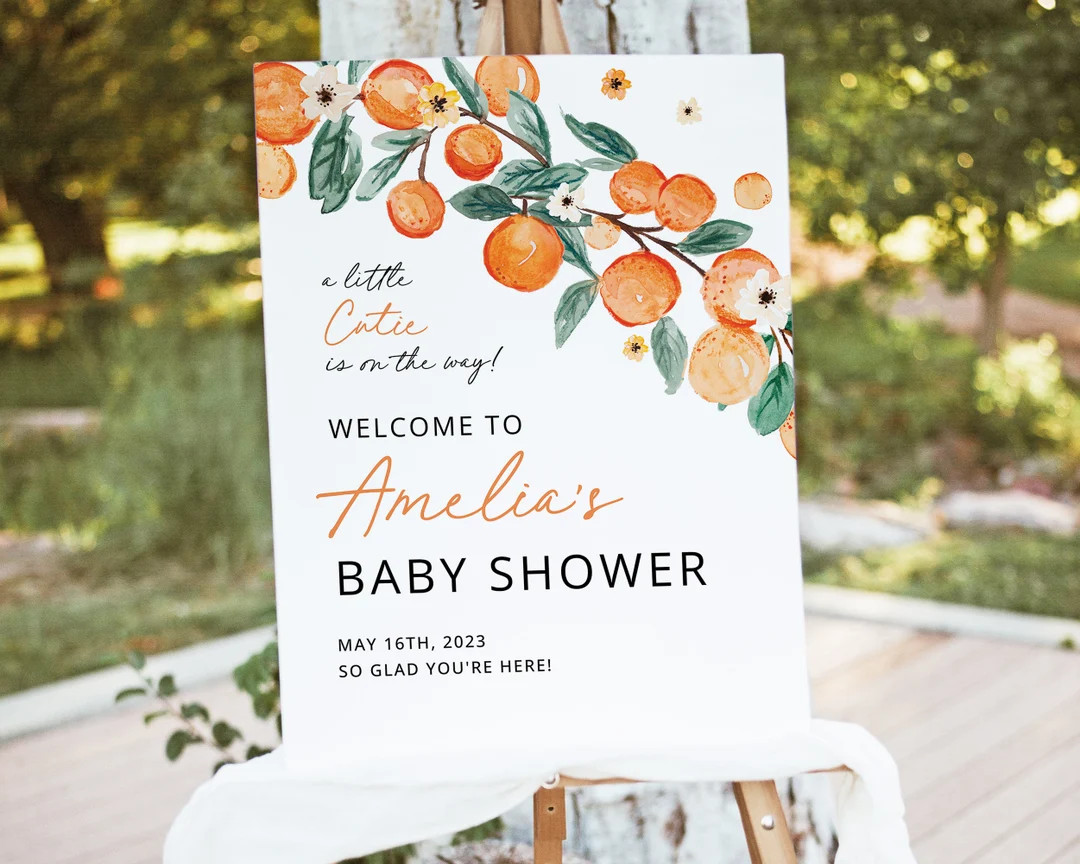 A Little Cutie is on the Way Baby Shower Welcome Sign - Etsy | Etsy (US)