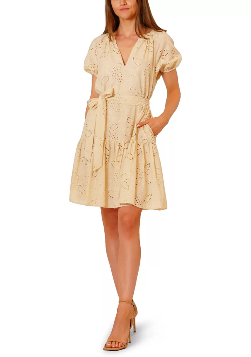 Women's Short Sleeve Printed Cotton Shirt Dress | Belk