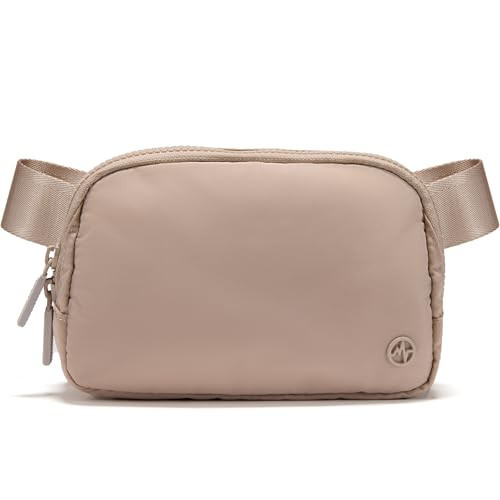 Pander Two Way Zipper Fanny Pack Nylon Everywhere Belt Bag for Women, Water Repellent Waist Packs, Crossbody Bags with Adjustable Strap (Raw Linen). | Amazon (US)